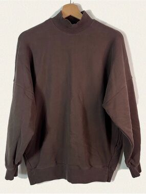 Babaton Brown Mock Neck Sweatshirt